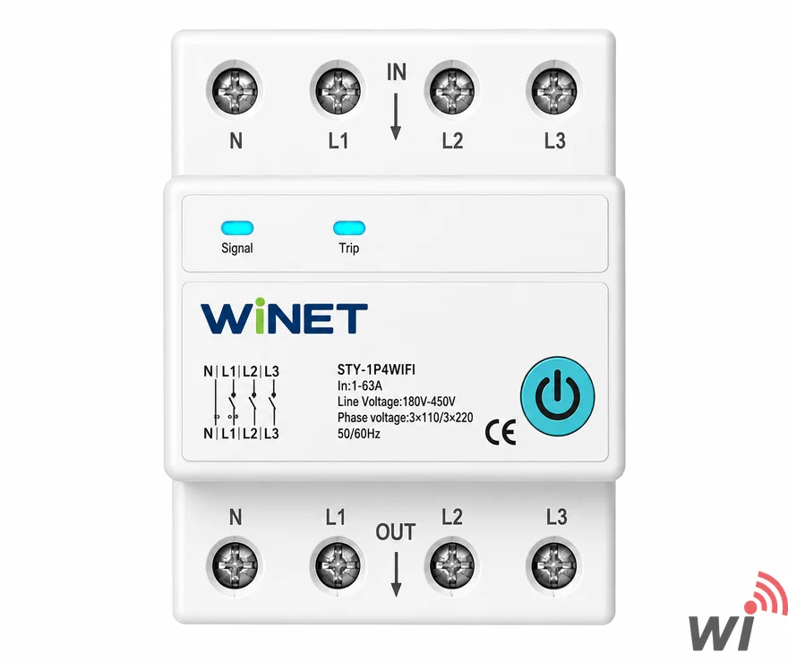 WINET WN-NL4PW WiFi Akıllı 3 Faz Rölesi